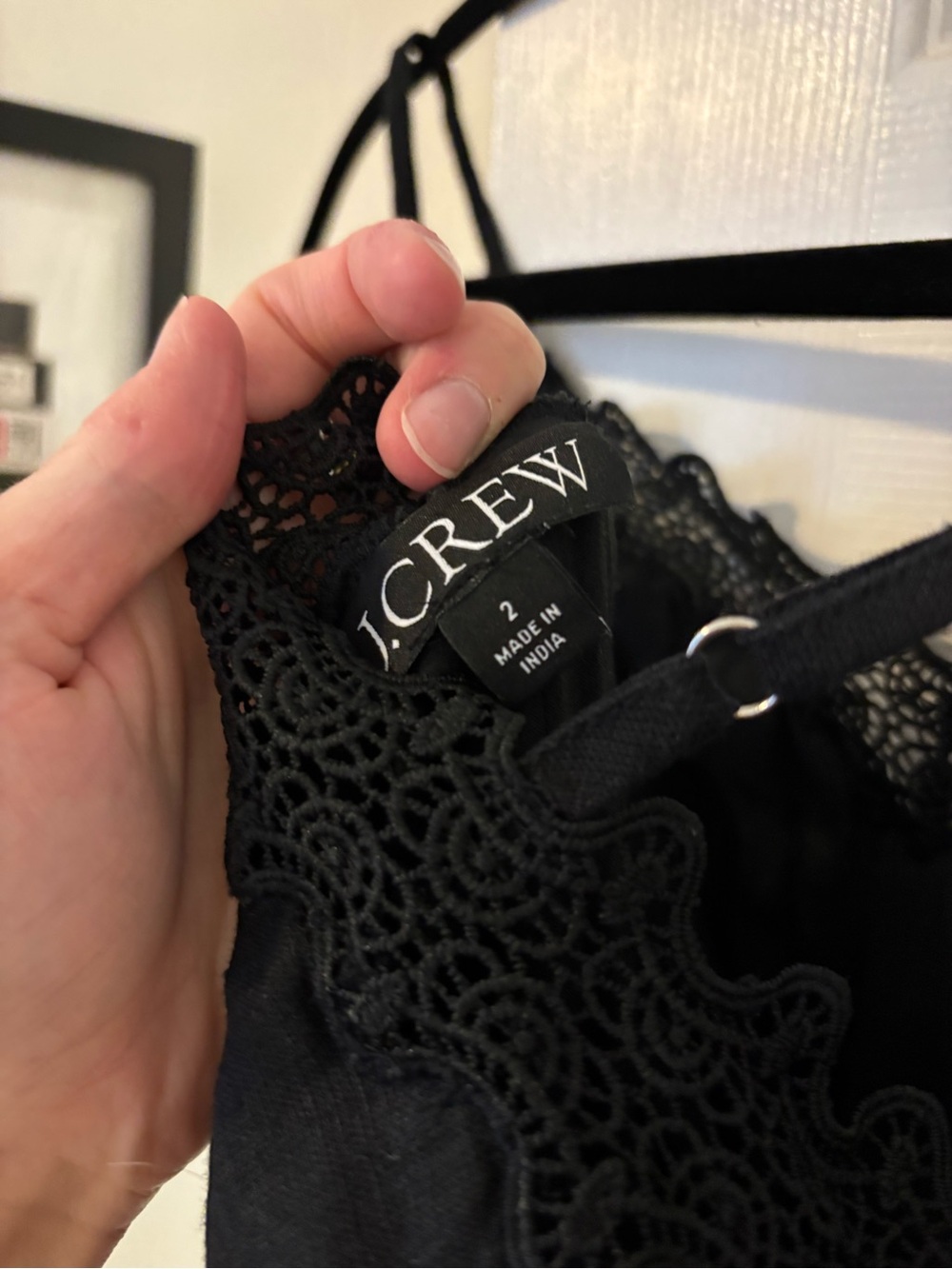 J. Crew Black Lace-Trim Linen Dress - Picture 4 of 5
